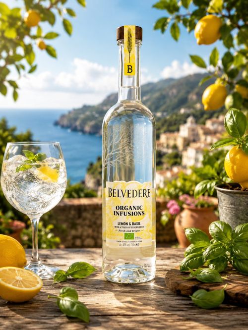 Belvedere Organic Infusions Lemon & Basil Vodka 70cl 40%